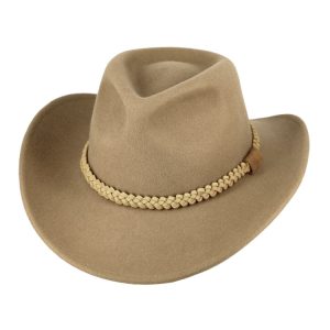 Western hat made of wool felt with braided band