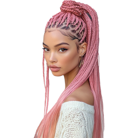 Pink braids