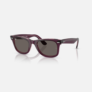 ORIGINAL WAYFARER CLASSIC, Polished Violet On Transparent Pink Frame, Dark Grey Lenses, RB2140 1447B1 50-2
