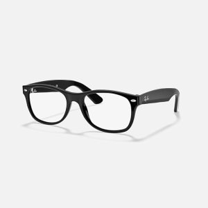 NEW WAYFARER OPTICS, Polished Black Frame, Square Black Acetate, RB5184 2000 54-18