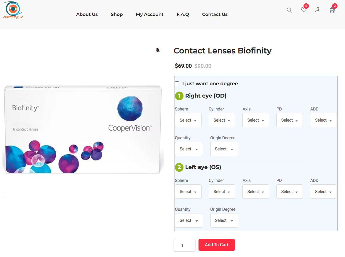 Contact Lenses Prescription Plugin | WooCommerce WordPress - 2