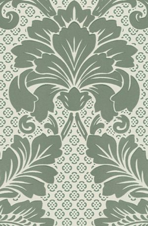 Wallpaper flocked ornaments green Architects Paper